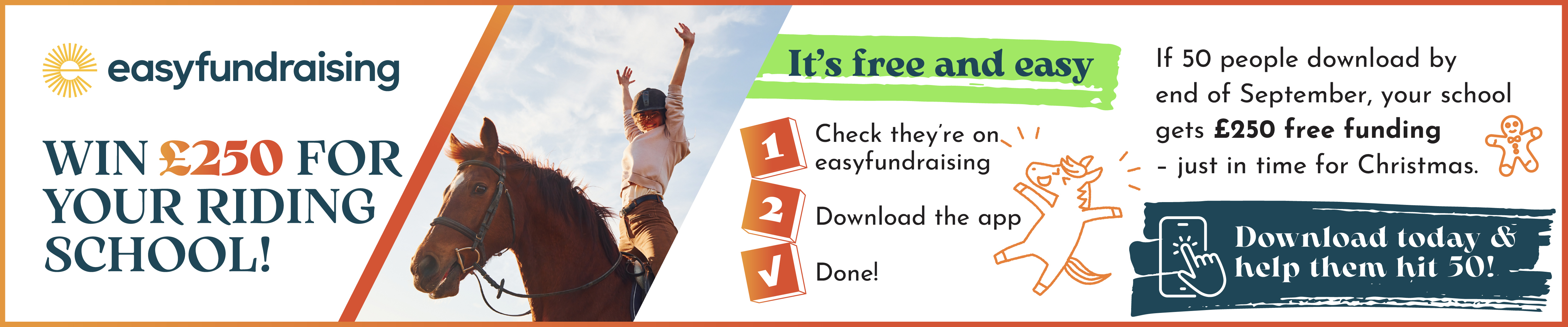 Easyfundraising App banner - support your centre by signing up